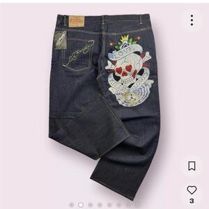Ed Hardy Men's Dark Blue Jeans